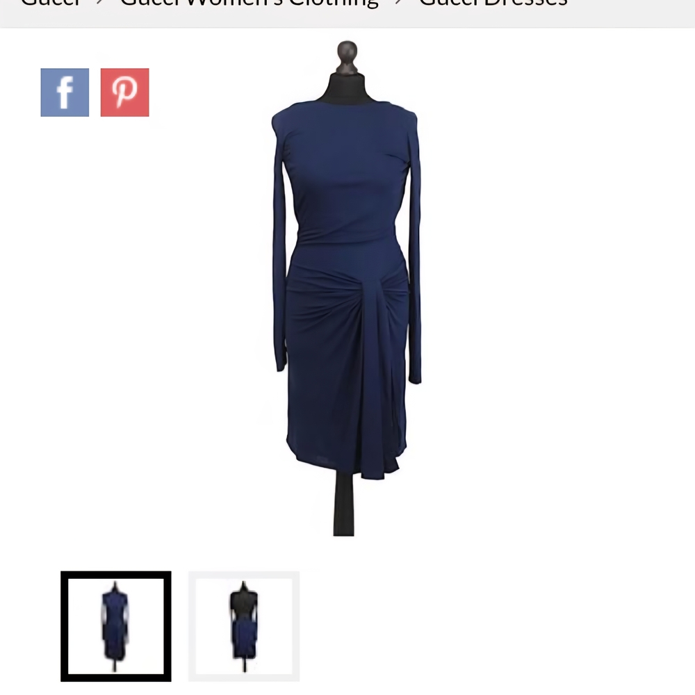 Gucci Deep Blue Long Sleeve Dress